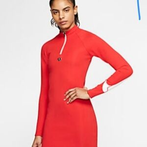 Nike Vibrant Red Long Sleeve Dress